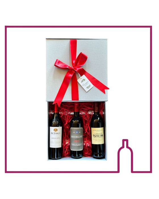 Luxury Christmas Wine Gift Box – De Toren, Meerlust and Rupert and Rothschild Classique Red (3-Bottle Bundle)